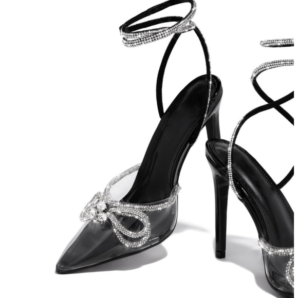𝙍𝙀𝙎𝙏𝙊𝘾𝙆𝙀𝘿🎥💎Diamond All Over Stiletto Heel - BLACK - Picture 10 of 13